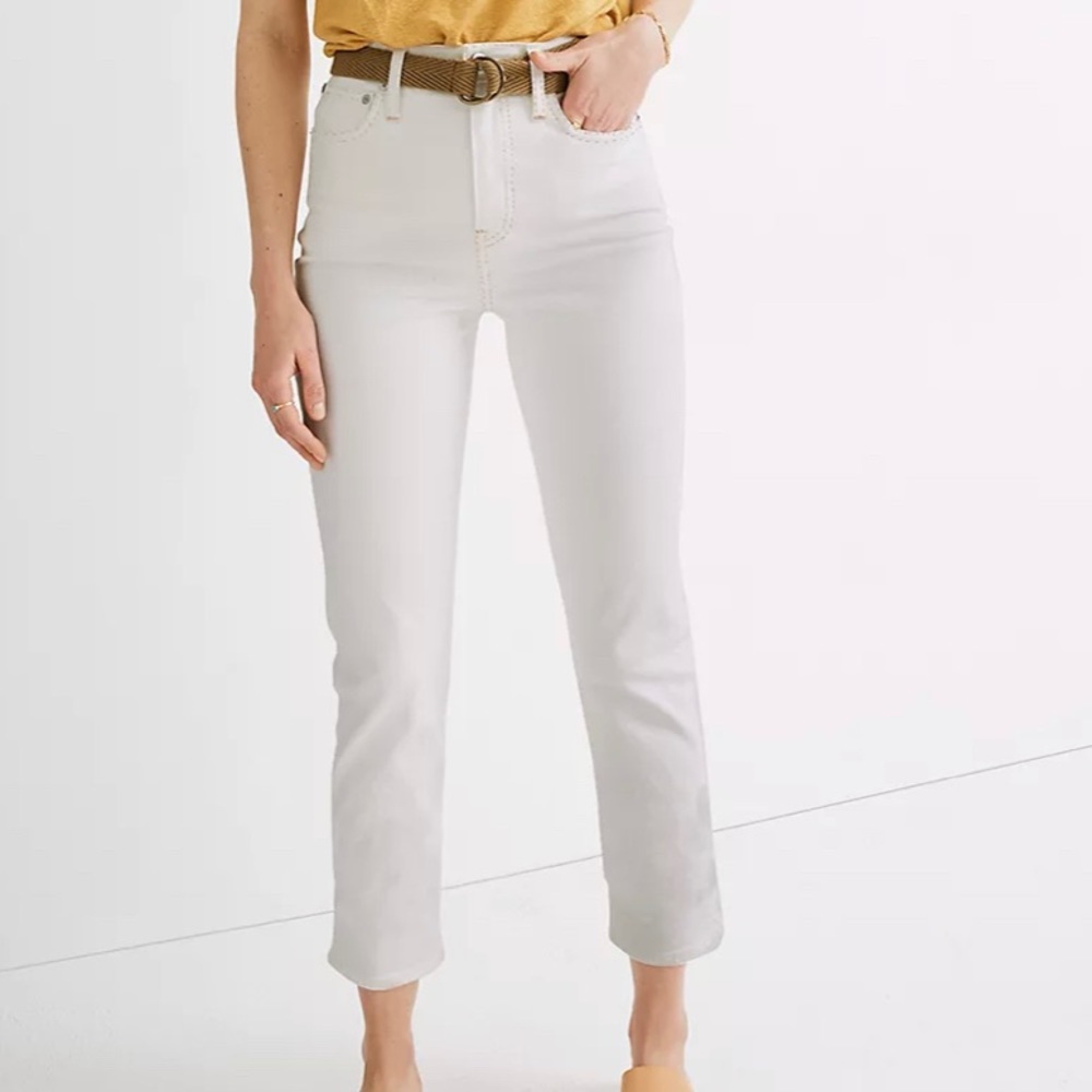 Madewell classic straight jeans in tile white